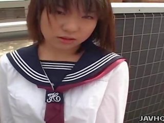 Japanese teenager sucks pecker Uncensored