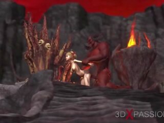 Devil fucks hard a excellent teen young female in the dark inferno