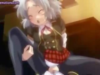 Naughty manga young lady drinking semen